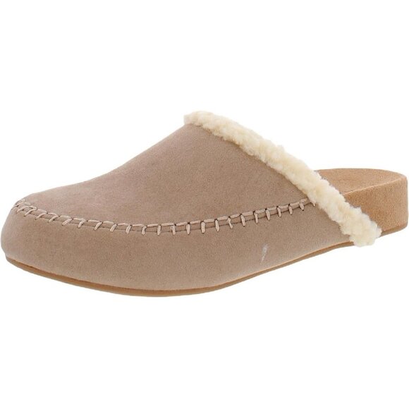 Style & Co. Womens Slide Slippers Brooklynn Faux Fur Lined Moc Toe Taupe Size 8M - Picture 1 of 4
